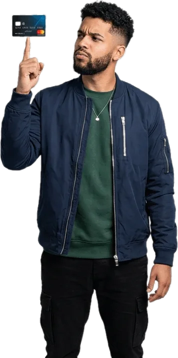 Man questioning his debit card