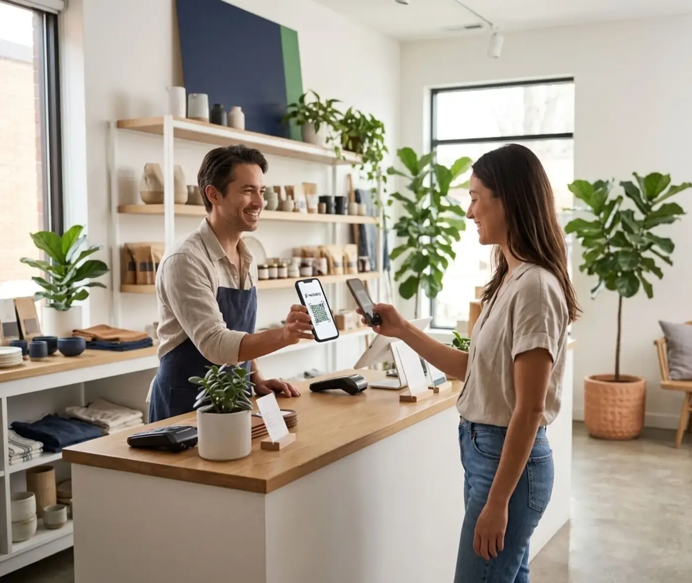 Merchant charging by QR with rostopay